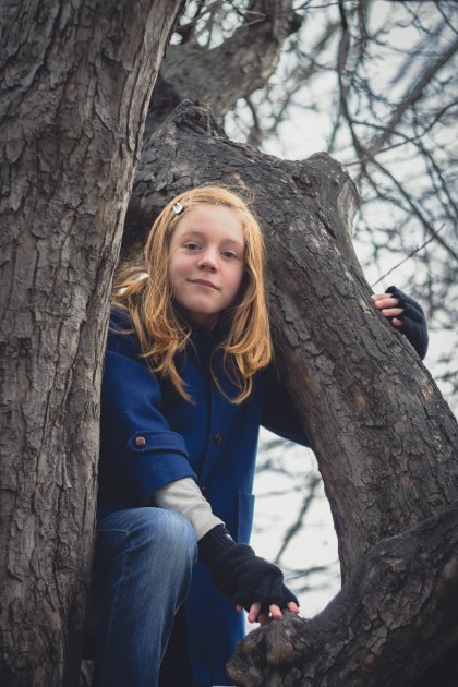 girl, tree, climb