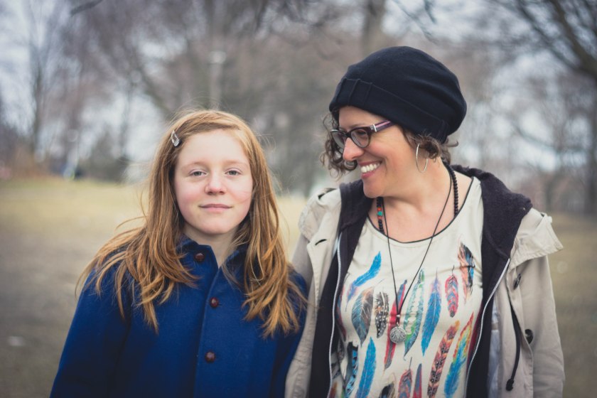 Park, women, girl, mother, daughter, portrait