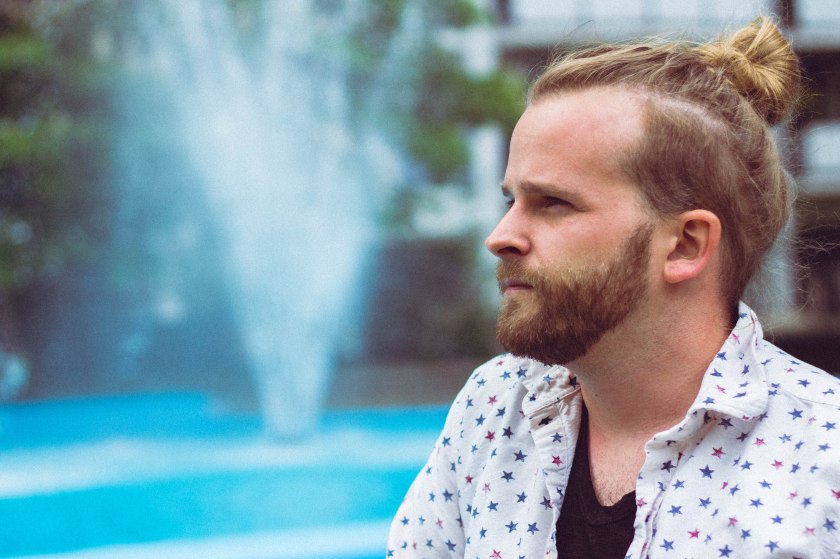 man, pose, fountain, portrait, toronto