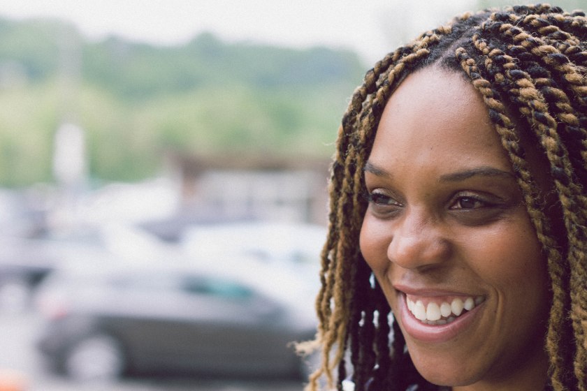 woman, portrait, toronto, laughing