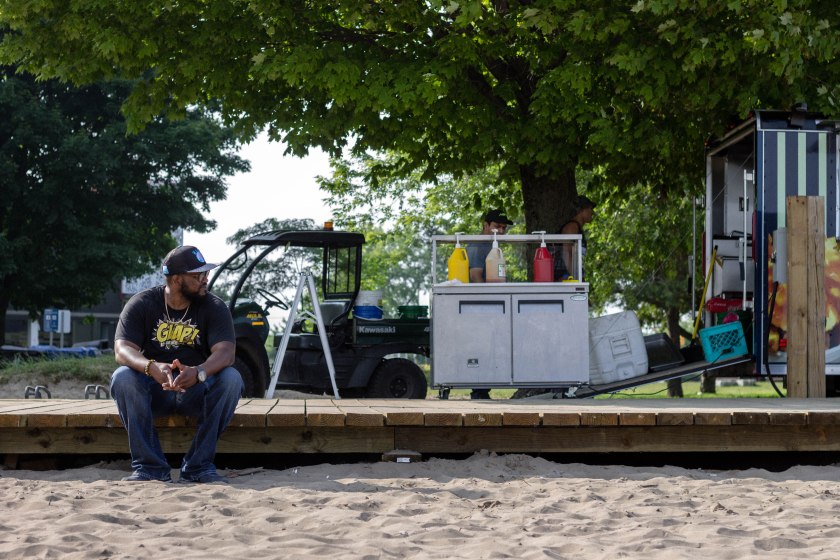 man, portrait, beach, toronto