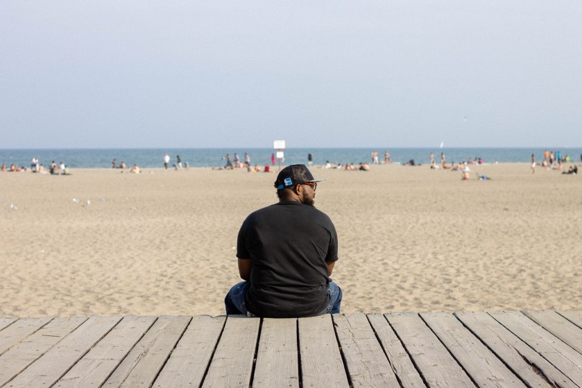man, portrait, beach, toronto